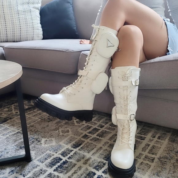 White combat boots - Picture 5 of 6